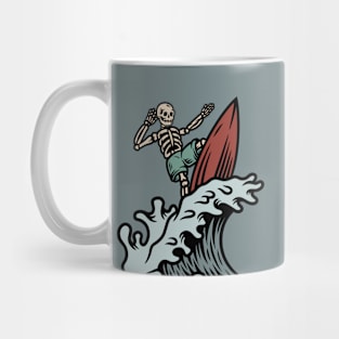 Retro Surfing Skeleton Mug